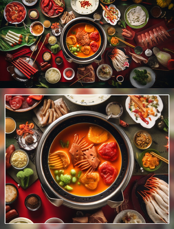 蔬菜肉类火锅美食摄影火锅中式美食餐饮食品