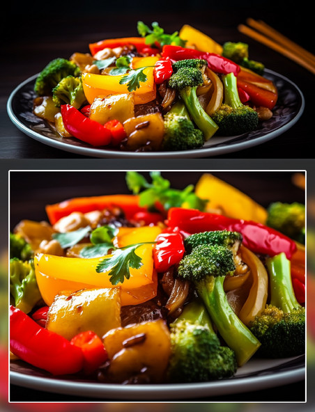 清炒时蔬中式美食摄影餐饮食品