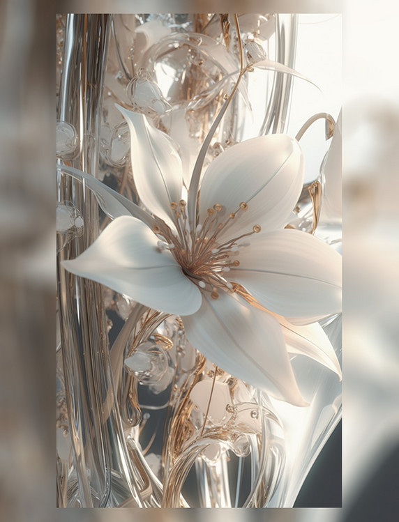 包装视觉摄影特写植物鲜花玻璃化