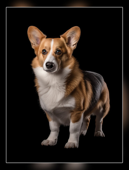 超级清晰动物摄影一张柯基狗狗照片全身照高质量获奖宠物摄影风格