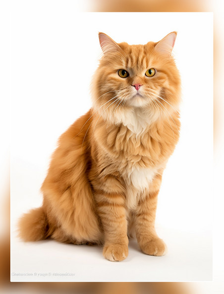 宠物摄影风格超级清晰猫猫动物摄影一张加菲猫照片全身照高质量获奖
