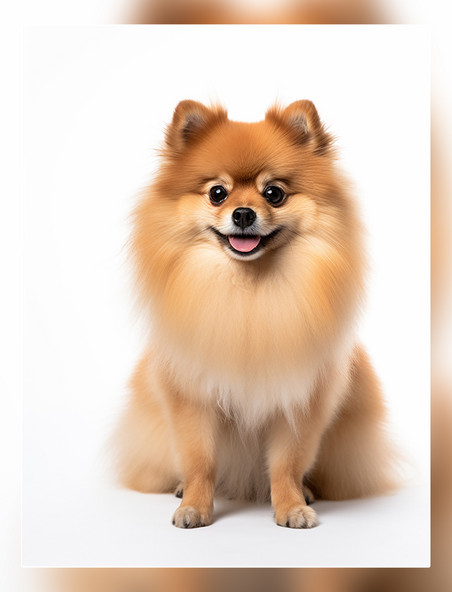 超级清晰动物摄影一张博美狗狗照片全身照高质量获奖宠物摄影风格