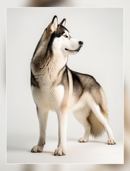 超级清晰动物摄影一张哈士奇狗狗照片全身照高质量获奖宠物摄影风格