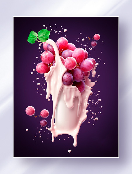 葡萄饮品饮料飞溅的果酱水果美食摄影