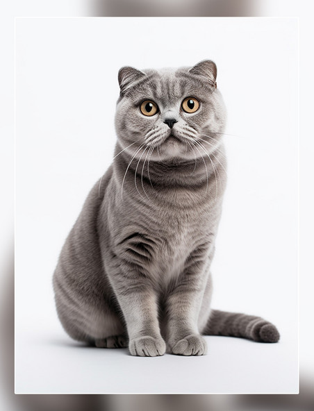 一张折耳猫宠物摄影风格照片超级清晰猫猫动物摄影全身照高质量获奖