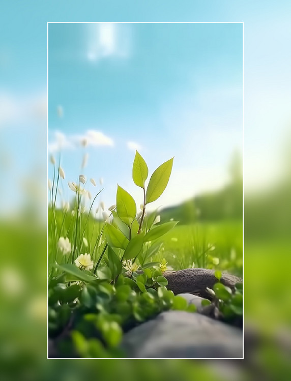 绿色草地植物产品摄影背景春天春季化妆品产品展示