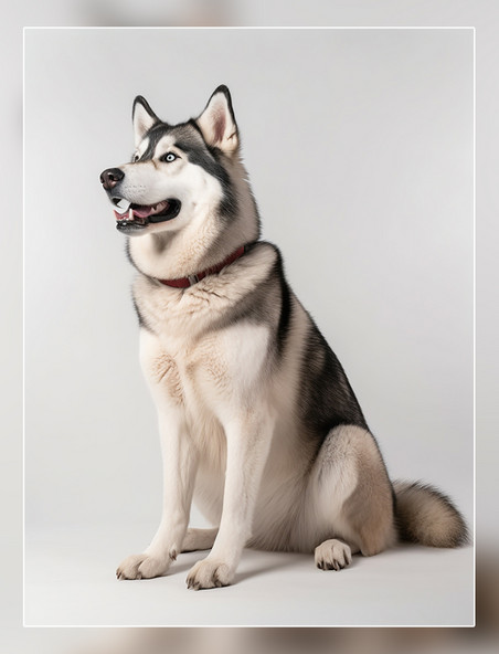 超级清晰宠物摄影风格动物摄影一张哈士奇狗狗照片全身照高质量获奖