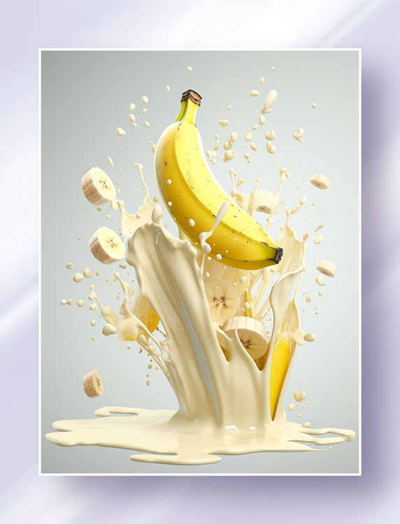 热带水果香蕉饮品广告摄影喷溅的果酱
