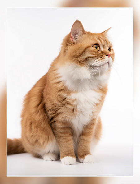 猫猫动物摄影一张加菲猫照片全身照高质量获奖宠物摄影风格