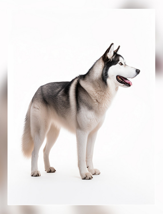 动物摄影宠物摄影风格一张哈士奇狗狗照片全身照高质量获奖