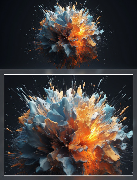 五彩颜料球体爆炸场景背景