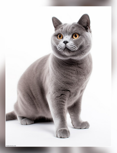 一张英国短毛猫照片全身照高质量超级清晰猫猫动物摄影获奖宠物摄影风格