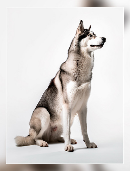 动物摄影一张哈士奇狗狗照片全身照高质量获奖宠物摄影风格
