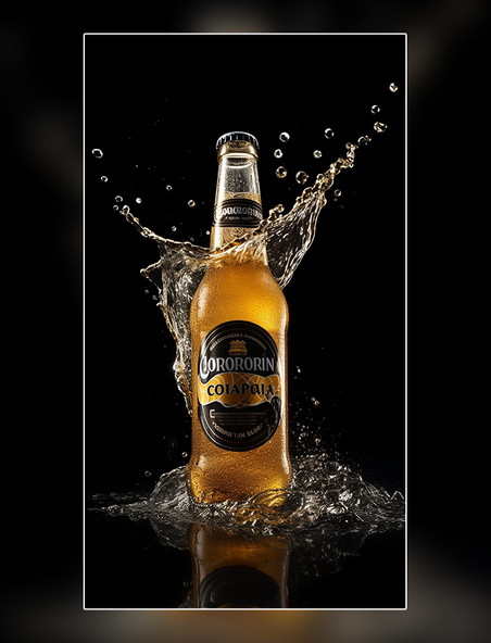 超级清晰啤酒一瓶啤酒泼水专业摄影棚产品摄影