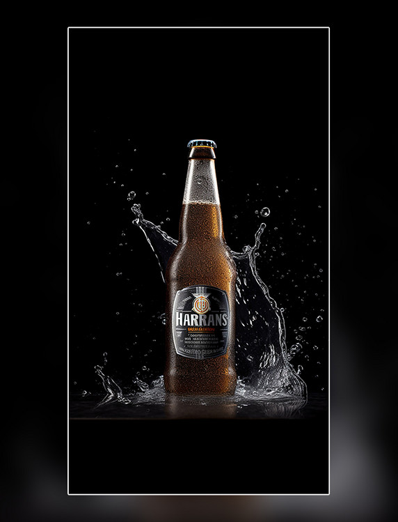 产品摄影一瓶啤酒泼水专业摄影棚