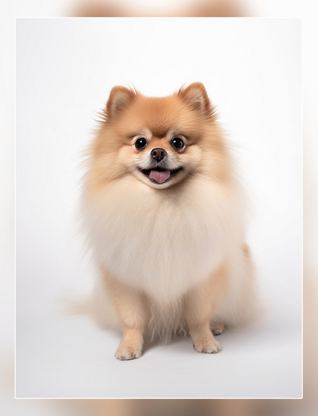 动物摄影一张博美狗狗照片全身照高质量获奖宠物摄影风格