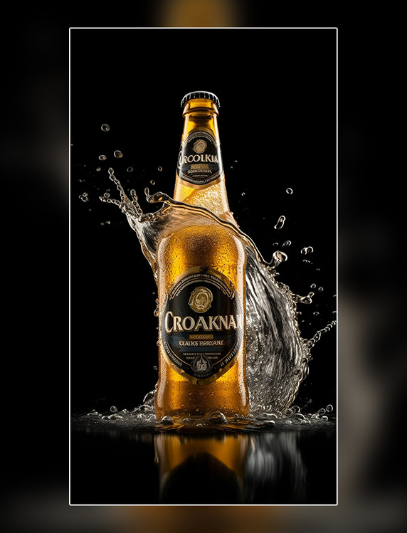 啤酒摄影一瓶啤酒泼水专业摄影棚产品摄影