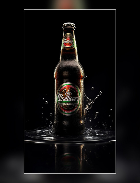 产品摄影夏日冰镇啤酒一瓶啤酒泼水专业摄影棚