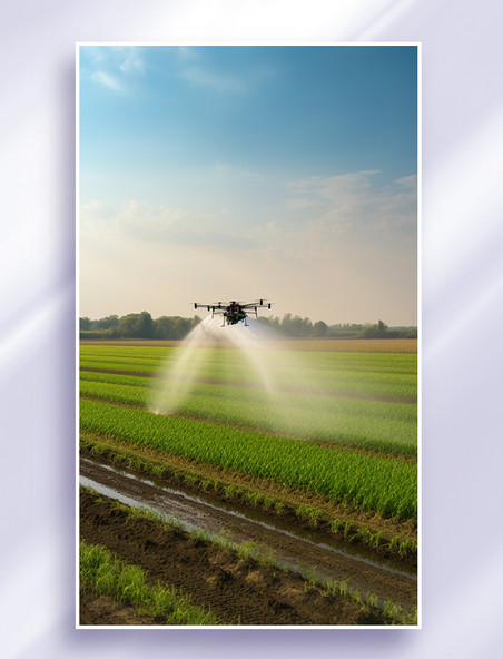 无人机飞行灌溉浇水洒水打农药喷洒肥料农田田地里37