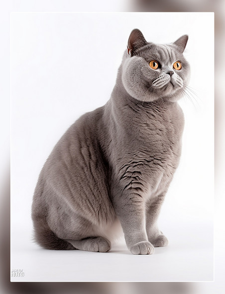 猫猫超级清晰动物摄影一张英国短毛猫照片全身照高质量获奖宠物摄影风格