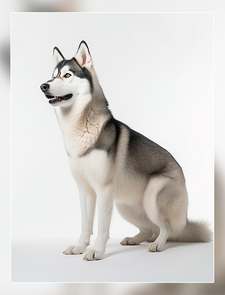 哈士奇动物摄影一张狗狗照片全身照高质量获奖宠物摄影风格