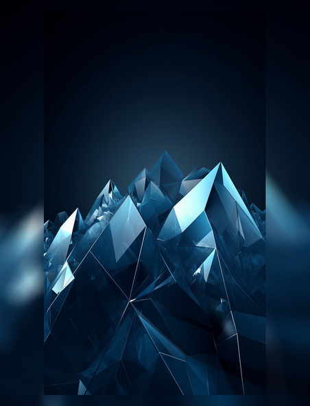 蓝色水晶元素背景图