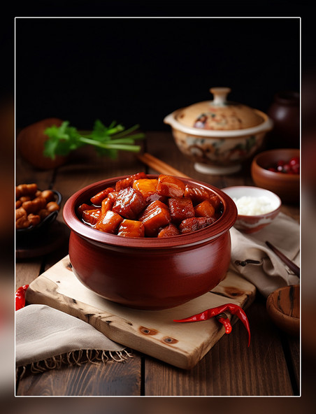 美味红烧肉中餐中式餐饮川菜中国菜摄影图高清食物拍摄
