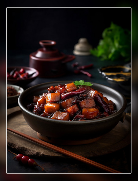 红烧肉中餐中式餐饮川菜中国菜摄影图高清食物拍摄