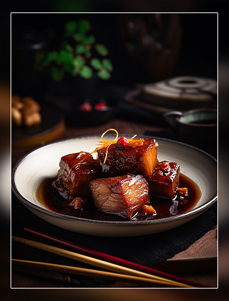 高清食物拍摄美味红烧肉中餐中式餐饮川菜中国菜摄影图