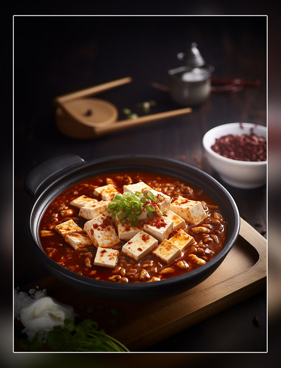 中式餐饮麻婆豆腐中餐川菜中国菜摄影图高清食物拍摄