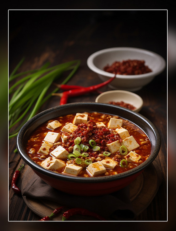 中国菜麻婆豆腐中餐中式餐饮川菜摄影图高清食物拍摄