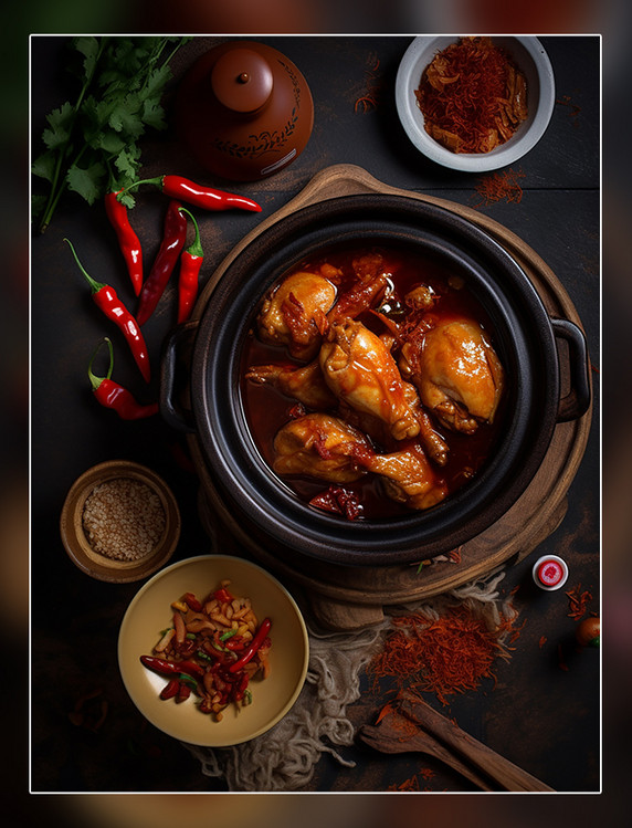 炖鸡肉中餐中式餐饮川菜中国菜摄影图高清食物拍摄