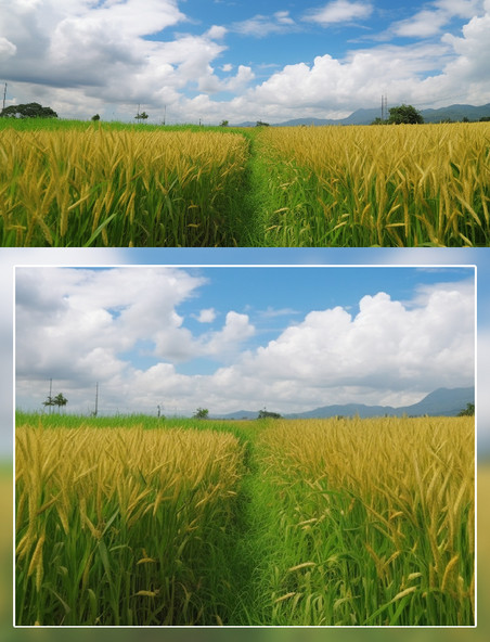 绿色田野水稻农作物摄影