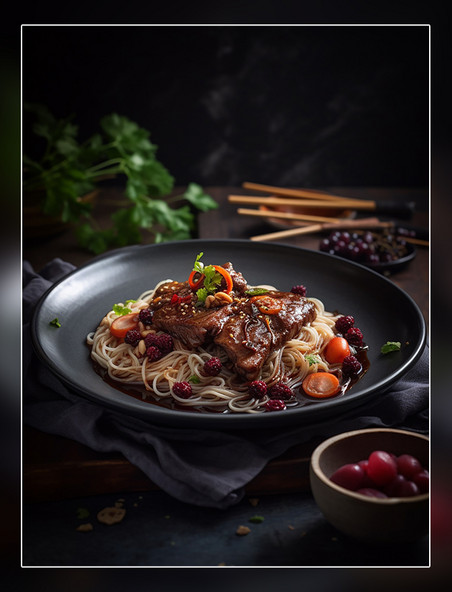 高清食物拍摄美味面和肉中餐中式餐饮川菜中国菜摄影图