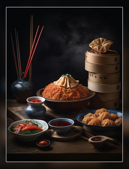 一桌子食物拍摄中餐中式餐饮川菜中国菜摄影图高清
