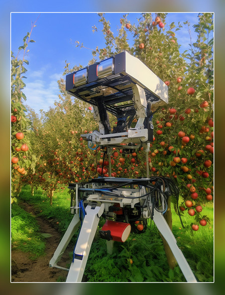 科幻智能自动采摘机采集苹果采摘机械爪洒水装置包装装置
