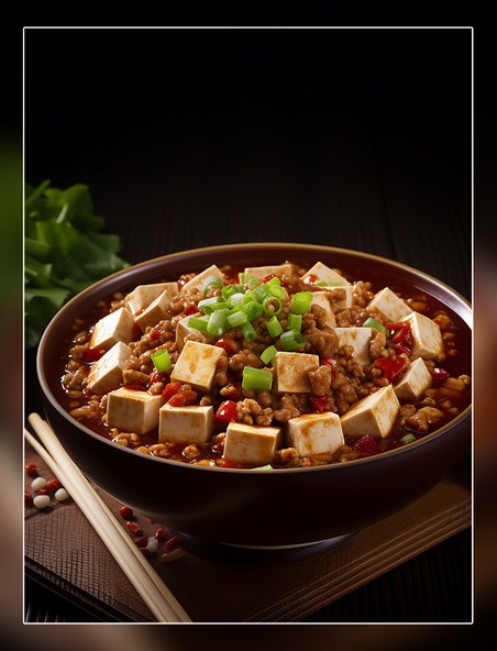 川菜麻婆豆腐中餐中式餐饮中国菜摄影图高清食物拍摄
