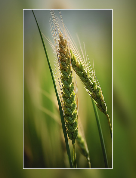 蓝天白云摄影图阳光明媚的春天小满春天小麦麦穗一片麦田