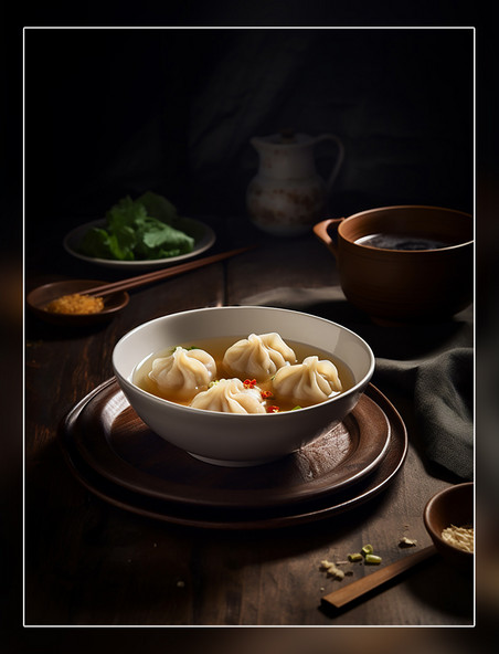 馄饨中餐中式餐饮川菜中国菜摄影图高清食物拍摄