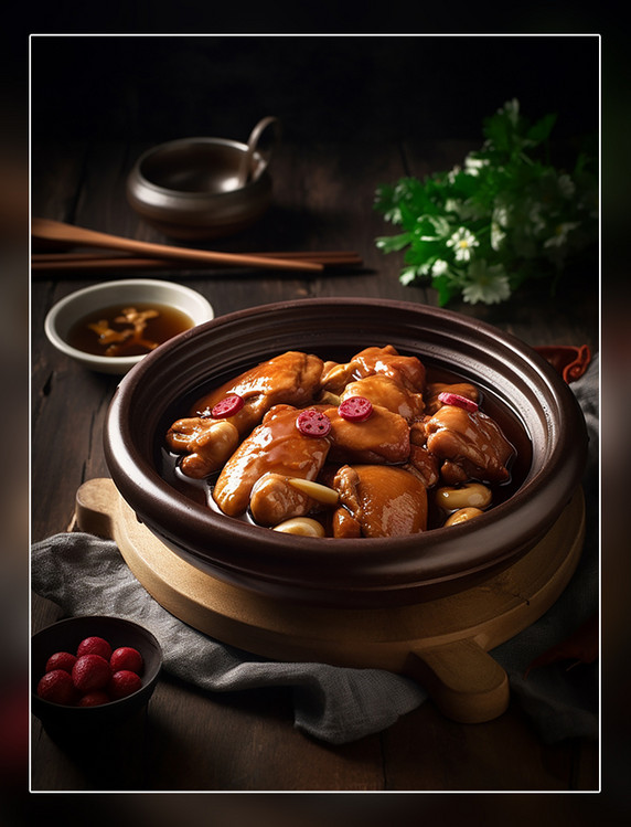 美味炖鸡肉中餐中式餐饮川菜中国菜摄影图高清食物拍摄