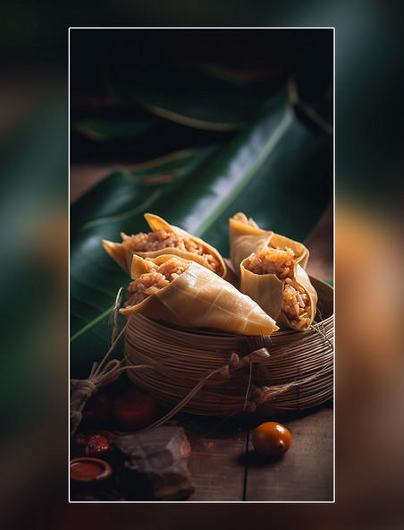 中国传统节日端午节美食特色糯米粽子美味粽子摄影图高清食物拍摄