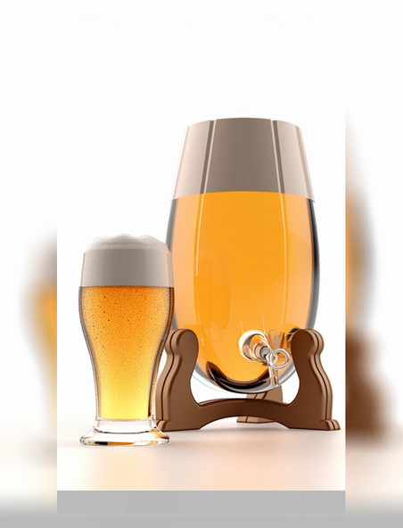 3d瓶装啤酒白色背景图标icon