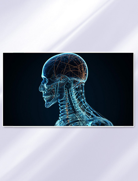 科技医疗X光骨骼人体AI绘画