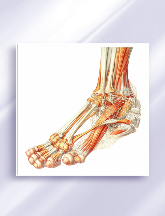 描绘脚关节的透视视图I绘画插画