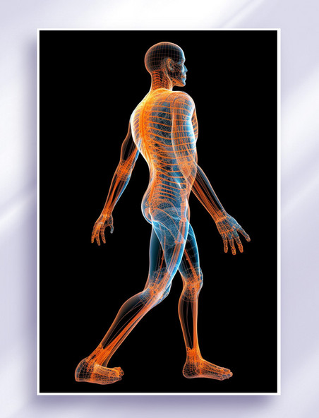人体模型关节解剖透视图背景AI绘画