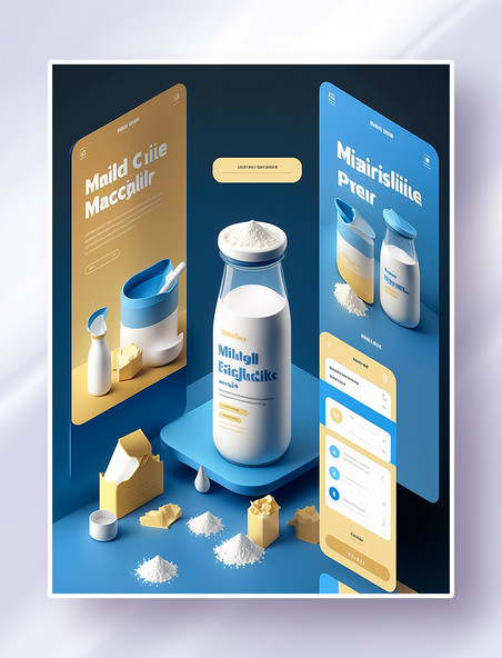 奶粉牛奶主题手机应用程序APP首页界面UI设计