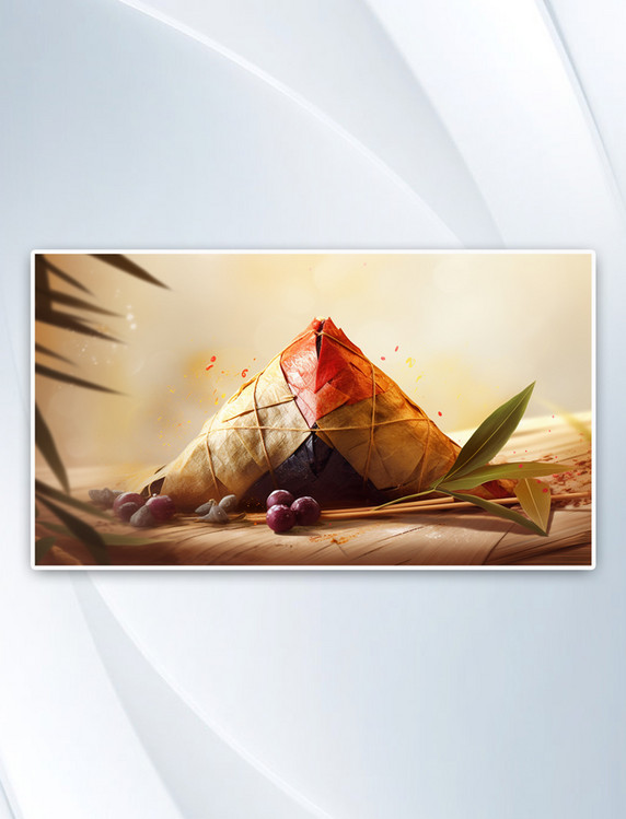 美食彩色端午节粽子插画