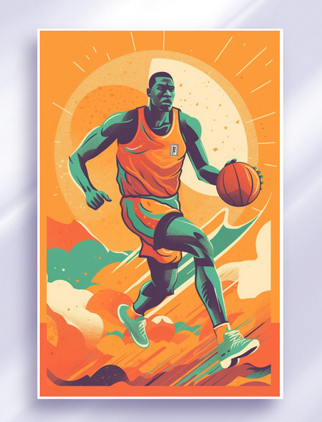 体育运动篮球动感运动员竞技插画