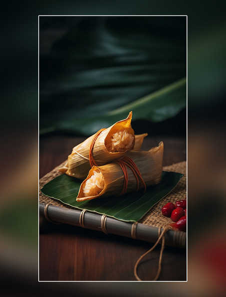 高清食物拍摄中国传统节日端午节美食特色糯米粽子美味粽子摄影图