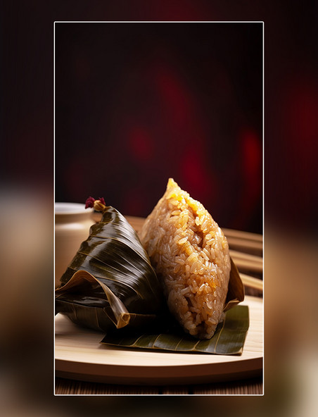 美食特色中国传统节日端午节糯米粽子美味粽子摄影图